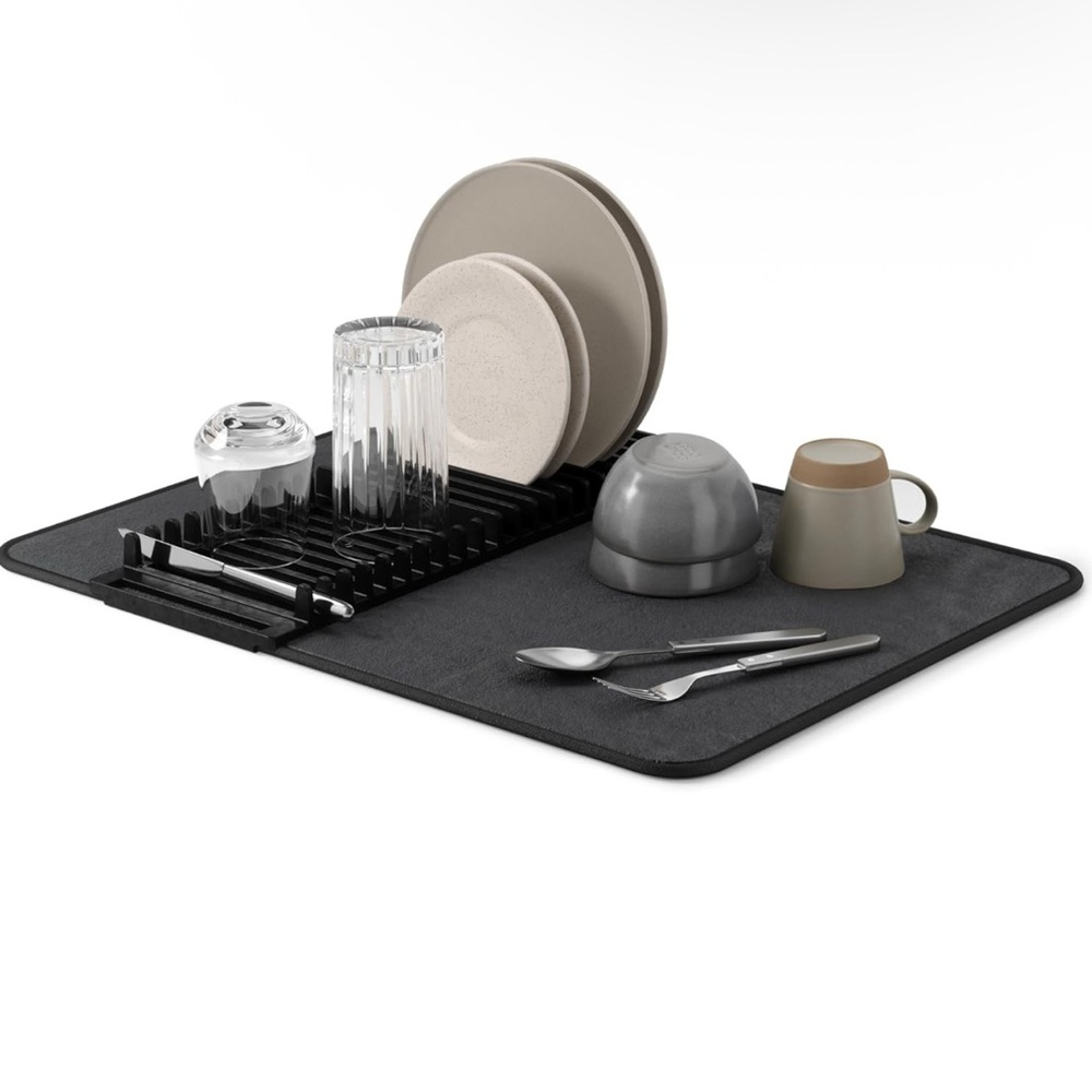 Umbra Black and Gray Dish Drying Rack